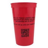 22 oz. Red Smooth Stadium Cups - 250 Quantity - PROMOTIONAL PRODUCT / BRANDED / BULK / CUSTOMIZED W/ YOUR LOGO