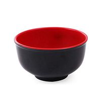 Red and black two-color ramen bowl extra thick bowl of tableware plastic bowl spicy bowl instant noodle bowl imitation porcelain bowl (Size : S)
