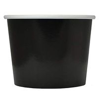 Black Paper Dessert Cups - 12 oz Disposable Ice Cream Bowls - Perfect For Your Yummy Foods! Many Colors & Sizes - Frozen Dessert Supplies - 50 Count