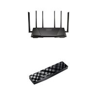 ASUS RT-AC3200 Tri-Band Wireless Gigabit Router & Asus (USB-AC56) Dual-band Wireless-AC1200 USB 3.0 Wi-Fi Adapter