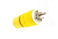 Leviton 14W34 15 Amp, 277 Volt, Straight Blade, Plug, Industrial Grade, Grounding, Wetguard, Yellow