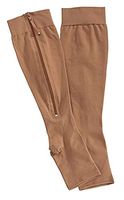 Large Zipper Easy On Compression Beige Socks