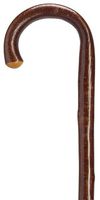Walking Cane Men's Crook Genuine Hazelwood Cane (Golden Color) with Natural bark Wood Cane 36" Long with Rubber tip