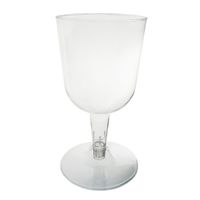 Party Essentials NW115500-24/4 Hard Plastic 2-Piece Wine Glass, 5.5-Ounce Capacity, Clear (Case of 96)