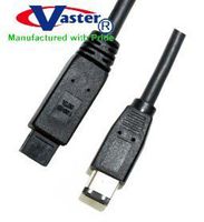 Fiwire Cable, 1394b 800 to 400 Mbps Firewire Bilinggual Cable (9 Pin to 6 Pin) 6 Ft