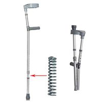 XIHAA Fold Forearm Crutches, Help Walk Protect Aluminum Alloy Lightweight Height Adjustable with Shock Absorption Fracture Rehabilitation Anti-Skid Gray(1Pcs)