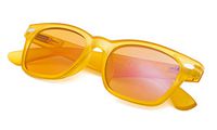 Blue Blocking Amber Glasses for Sleep-Nighttime Eyewear-Special Orange Tinted Readers-Women (Yellow Frame,+2.0)