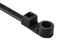 Hellermann Tyton T50MR0M4 Screw Mount Tie, 50 lbs. 8.5" Long, Max Bundle Diameter 1.8", 10 Screw, PA66HS, Black (Pack of 1000)