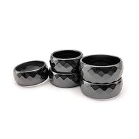 Morchic Magnetic Hematite Multi-Faceted Rings for Women Men, Therapy Arthritis Anxiety Pain Relief, Balance Root Chakra 10mm (Pack of 5 Pcs Mixed Size)