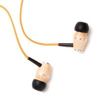 Symphonized XTC Premium Genuine Wood in-Ear Noise-isolating Headphones with Microphone (Orange Stripe)