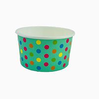 Worlds Paper Ice Cream Cups Polka Dot Paper Yogurt Cups 5OZ Aquarainbow 50 pack