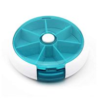 Haitao Small Mall Pill Case, Pill Organizer Weekly, Medicine Pill Dispenser, Push Button Rotate Pill Planner with 7 Compartments,Purple