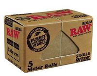 RAW Classic Natural Unrefined Rolling Paper Rolls - 5 Meter Roll - Single Wide Size (2 Rolls)