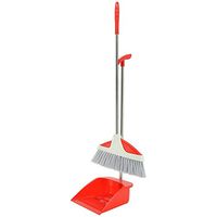 Broom and Dustpan With Long Handle Telescopic Up Extra Long Handle Multi-Function Soft Brush Broom Set Magic Stainless Steel Rod Broom And Dustpan Home Kitchen Garage Hospital Garden Clea