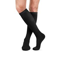 Fytto 4080 Comfy Cotton Compression Socks, 15-20mmHg Graduated Knee-High Hosiery – Thick Fabric Improves Circulation, Reduces Swelling, and Energizes Tired Legs – 1 Pair, Black, Large