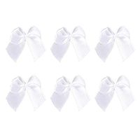 SUPVOX 100pcs Small Satin Ribbon Bows Grosgrain Hair Bows Embellishment for DIY Craft (White)