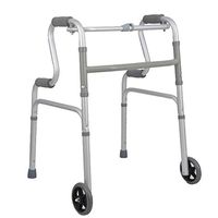 Walker Two-Wheeled Walker Assists The Elderly Walking Support Frame Foldable Lightweight Walker FANJIANI