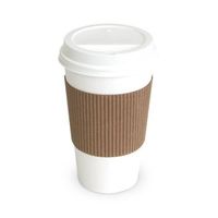 Paper Hot Cups with Lids and Cup Sleeves,16oz White Cups, Qty of 50