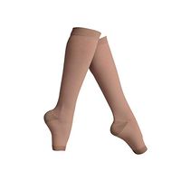 Support Plus Women's Firm Compression Hose - Opaque Knee High Open Toe Wide Calf - Medium