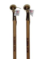 Walking Cane - Bubba Stik Texas Style Walking Stick Made of Stained Tennessee Hardwood and Topped with a Brass Hame Handle From a Real Horse Collar Harness. Made in Texas By Real Texans. (39" Bubba Stik w/ Logo and Brass Handle, Oak Finish)