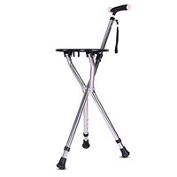 QinnLiuu Walking Stick Foldable Walking Canes Flat Folding Seat Stick with Ergonomic Handle Levels for Seniors Disabled and Elderly Cane