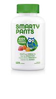 SmartyPants Kids Formula & Fiber Daily Gummy Multivitamin: Fiber for Digestive Health, Vitamin C, D3, & Zinc for Immunity, Omega 3 Fish Oil (EPA & DHA), B6, Methyl B12, 120 Count (30 Day Supply)