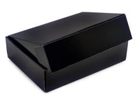 Decorative Shipping Boxes - Black Gourmet Shipping Boxes 12x9x3" Auto Lock Boxes - (2 Packs; 6 Boxes Per Pack) - WRAPS-53BK