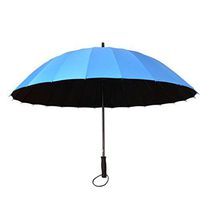 Moolo Windproof Umbrella Men Women Lightweight Waterproof DurableUmbrella Strong 24 Fiberglass Ribs Old Man Walking Stick Umbrella (Color : A)