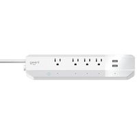 Geeni Surge 4-Outlet 2 USB Smart Wi-Fi Surge Protector, No Hub Required, Works with Alexa, The Google Assistant & Microsoft Cortana, White