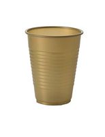 Exquisite 12 oz Gold Plastic Cups II 50 Count Bulk Pack Disposable Party Cups II Premium Quality Plastic Tumblers for Parties