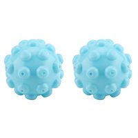 2Pcs/Set Blue PVC Reusable Dryer Balls Laundry Washing Drying Fabric Softener Ball Accessories