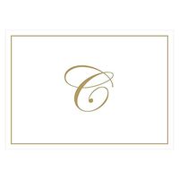 Caspari Gold Embossed Initials Boxed Note Cards in Letter C, 16 Cards & Envelopes