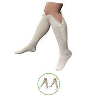 HealthyNees Big Tall White 20-30mmHg Zipper Compression Leg Calf Closed Toe Sock (1 Pair, L/XL)
