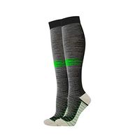 Alanfox Compression Socks Women Men 15-20mmHg for Athletic Nursing Medical Travel-Boost Stamina,Circulation & Recovery (Gray & Green-L/XL)