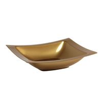 Lillian Tablesettings 10 Count Rectangular Plastic Bowls, 5-Ounce, Gold