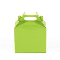 12CT (1 Dozen) Small Biodegradable Kraft/Craft Favor Treat Gable Boxes (Small, Lime Green)