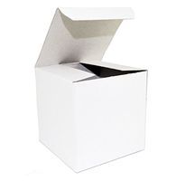 White Wedding Favor Candy Gift Boxes 4x4x4" - 50 Boxes