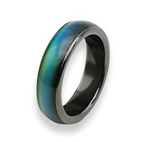 Morchic Magnetic Hematite Mood Rings for Womens Mens Reiki Root Chakra Gift (5.75)