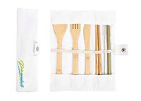 Bamboo Utensils Bamboo Cutlery Set | Travel Utensils With Case | Travel-Friendly Bamboo Silverware | Reusable Fork, Knife, Spoon Set With Bamboo Straws | Portable Utensils
