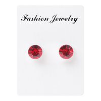 RingBuu 1 Pair Weight Loss Earrings Healthy Stimulating Acupoints Stud Magnetic Therapy (Red)