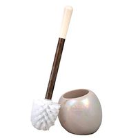 Bath Bliss Ceramic Dome Toilet Brush & Holder Set, Decorative, Modern, Freestanding, Heavy Duty Cleaning, Iridescent