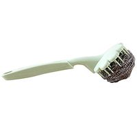 Hot!Ninasill Stainless Steel Steel Ball Wash Pot Brush with Handle Cleaning Ball Brush Kitchen Hood Cleaning Brush