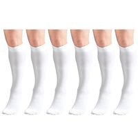Surgical Stockings, 18 mmHg Compression for Men and Women, Knee High Length, Closed Toe White 3X-Large (6 Pairs)