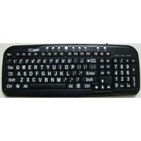 EZ See by DC Large Print Keyboard - Wired USB Connection with Black Keys and White Letters. Perfect for Low Vision and Macular Degeneration