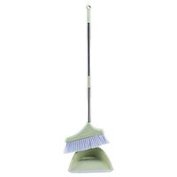 Broom and Dustpan With Long Handle Telescopic Up Soft Brush Windproof Plastic Broom And Dustpan Non-Slip Handle Stainless Steel Rod Broom Set Used For Home Kitchen Office Toilet