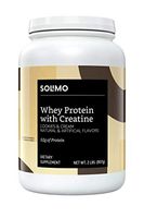 Amazon Brand - Solimo Whey Protein Powder with Creatine, Cookies & Cream, 2 Pound (18 Servings)