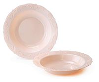" OCCASIONS" 40 Bowls Pack, Vintage Party, Disposable Wedding Party Plastic Bowls (10 oz Soup Bowl, Portofino in Light Pink)