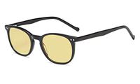 Eyekepper Blue Light Blocking Computer Glasses-Yellow Tinted Lens Eyeglasses (Black Acetate Frame, 0.00)