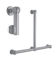 Jaclo T71-24H-24W-PCU Reeded Transitional Grab Bar, 24 x 24", Polished Copper