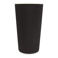 20 oz Colorful Paper Milkshake Cups - Premium Disposable Black Ripple Cold Drink Cups - Frozen Dessert Supplies - 500 Count